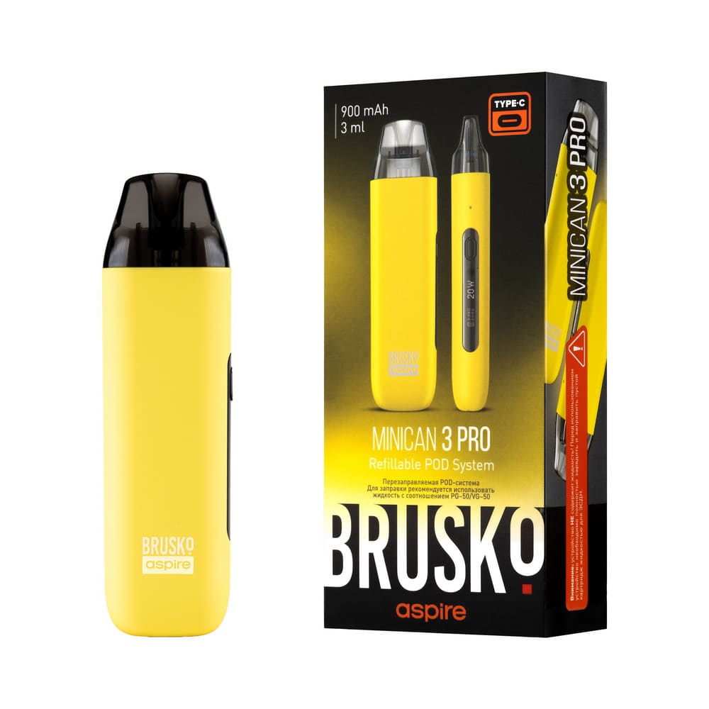 Brusko Minican 3 Pro Pod 900mAh (Жёлтый) Brusko Minican 3 Pro Pod 900mAh (Жёлтый)