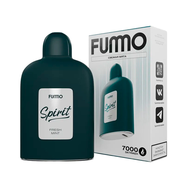 Одноразовая ЭС Fummo Spirit 7000 - Свежая Мята (М) Одноразовая ЭС Fummo Spirit 7000 - Свежая Мята (М)