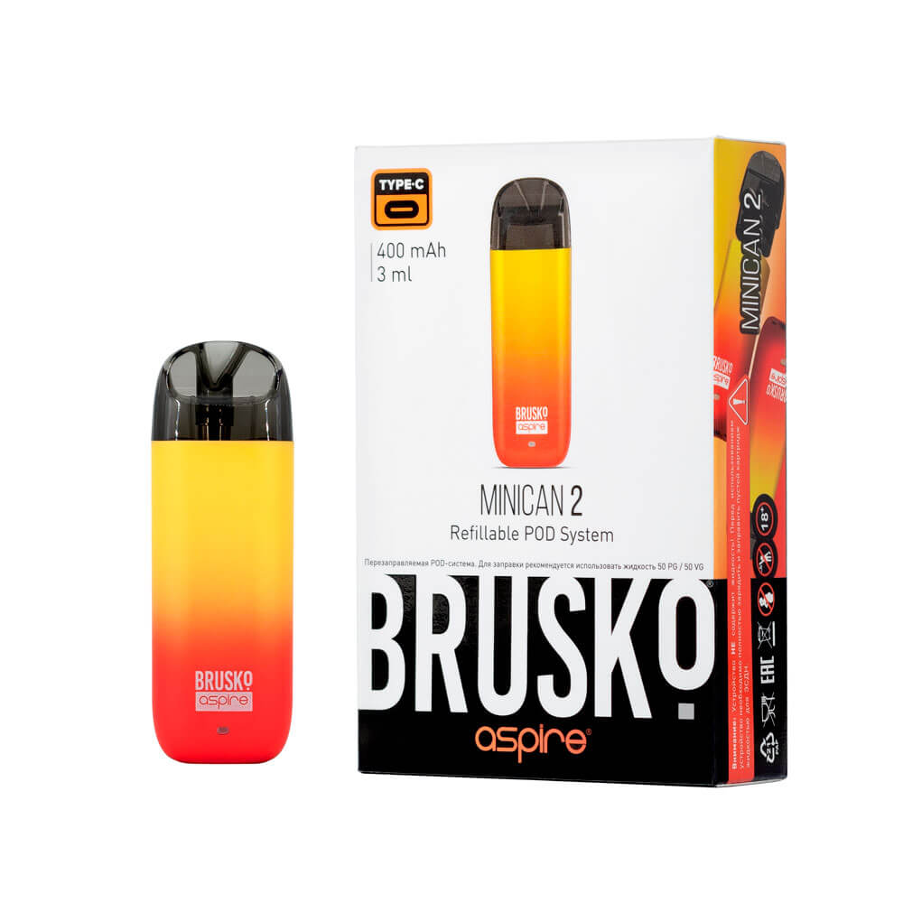 Brusko Minican 2 Pod 400mAh (Красно-жёлтый градиент) Brusko Minican 2 Pod 400mAh (Красно-жёлтый градиент)