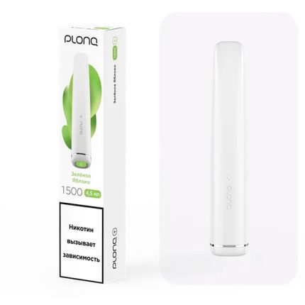 Одноразовая ЭС PLONQ PLUS 1500 - Зеленое яблоко (М)