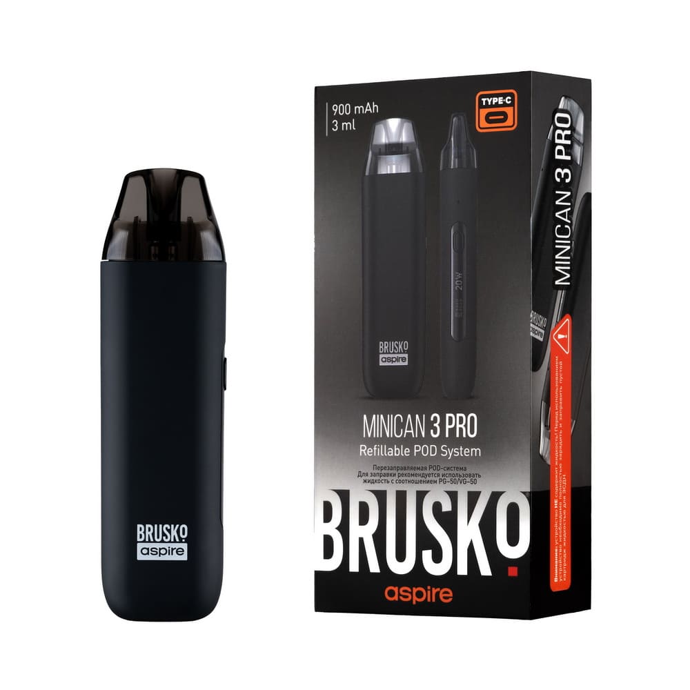 Brusko Minican 3 Pro Pod 900mAh (Черный) Brusko Minican 3 Pro Pod 900mAh (Черный)
