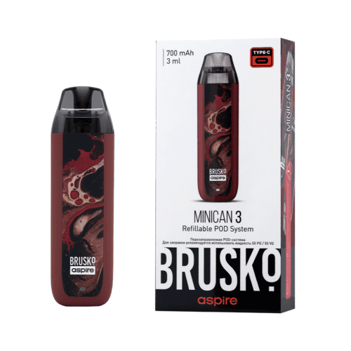 Brusko Minican 3 Pod 700mAh (Темно-красный Флюид) Brusko Minican 3 Pod 700mAh (Темно-красный Флюид)