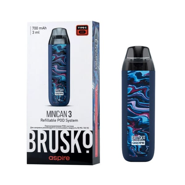 Brusko Minican 3 Pod 700mAh (Синий Флюид) Brusko Minican 3 Pod 700mAh (Синий Флюид)