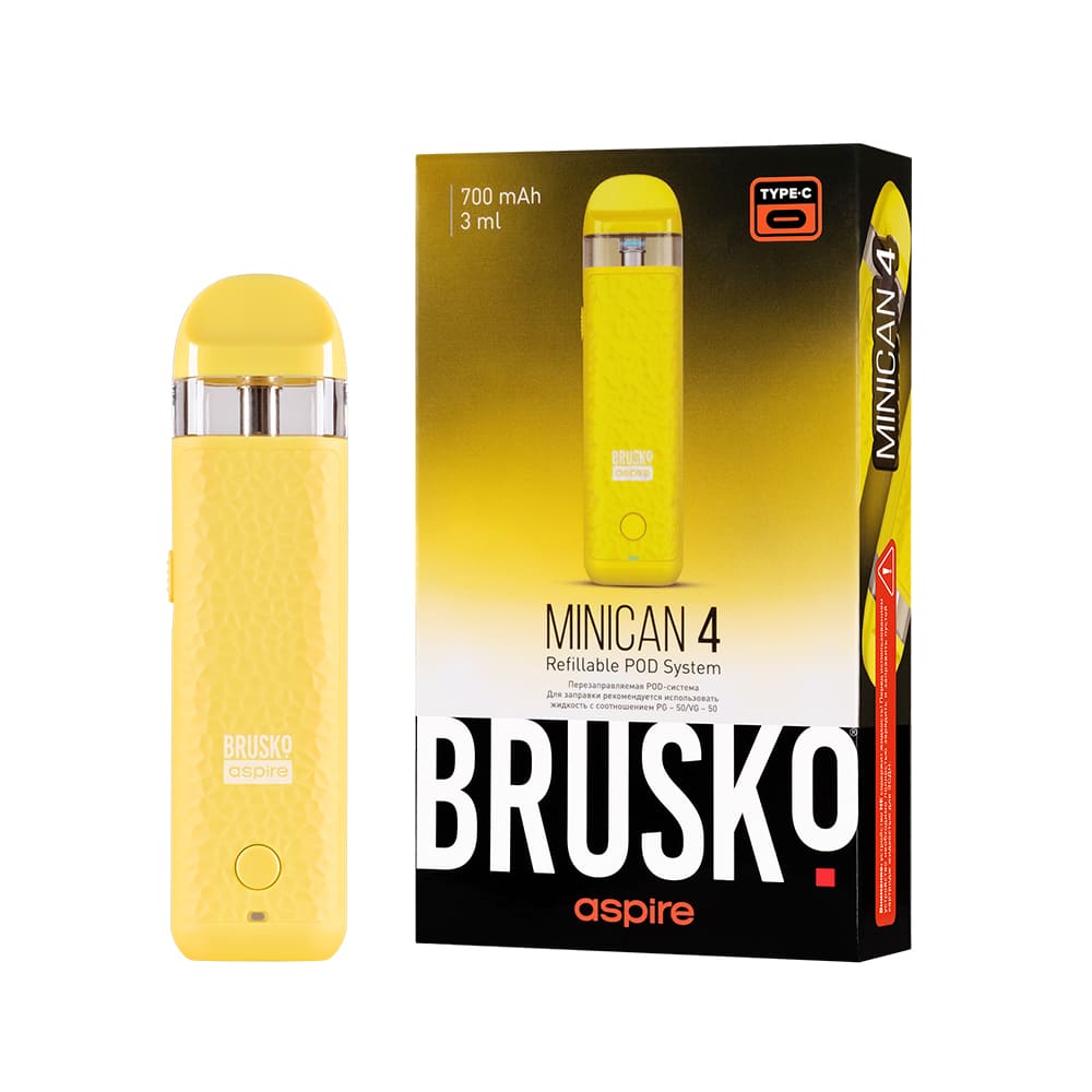 Brusko Minican 4 Pod 700mAh (Жёлтый) Brusko Minican 4 Pod 700mAh (Жёлтый)