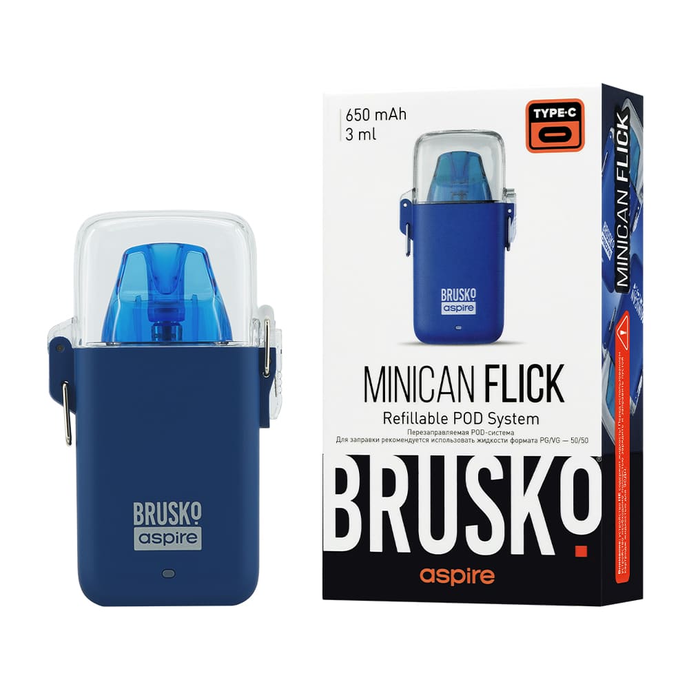 Brusko Minican Flick Pod 650mAh (Темно-синий) Brusko Minican Flick Pod 650mAh (Темно-синий)