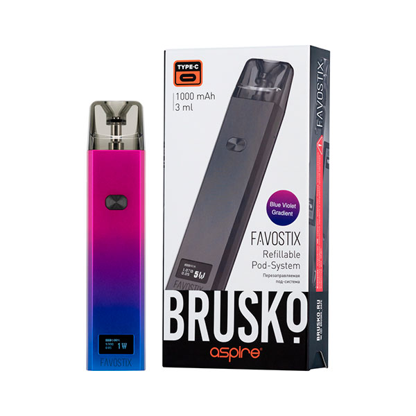 Brusko Favostix Pod 1000mAh (Синий-фиолетовый градиент) Brusko Favostix Pod 1000mAh (Синий-фиолетовый градиент)