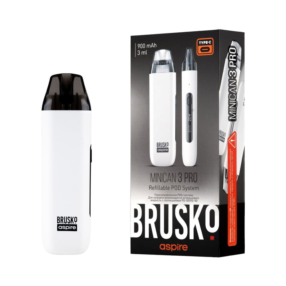 Brusko Minican 3 Pro Pod 900mAh (Белый) Brusko Minican 3 Pro Pod 900mAh (Белый)