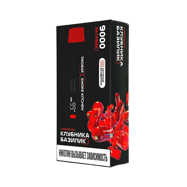 Одноразовая ЭС TIKOBAR SOLO x SMOKE KITCHEN 9000 - Клубника базилик Одноразовая ЭС TIKOBAR SOLO x SMOKE KITCHEN 9000 - Клубника базилик