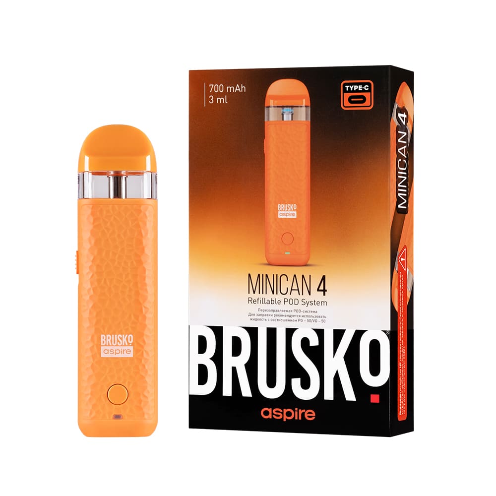 Brusko Minican 4 Pod 700mAh (Оранжевый) Brusko Minican 4 Pod 700mAh (Оранжевый)