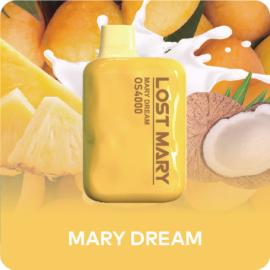 Одноразовая ЭС Lost Mary OS4000 - Mary Dream (Папайя Ананас Манго Кокосовый крем) (М) Одноразовая ЭС Lost Mary OS4000 - Mary Dream (Папайя Ананас Манго Кокосовый крем) (М)