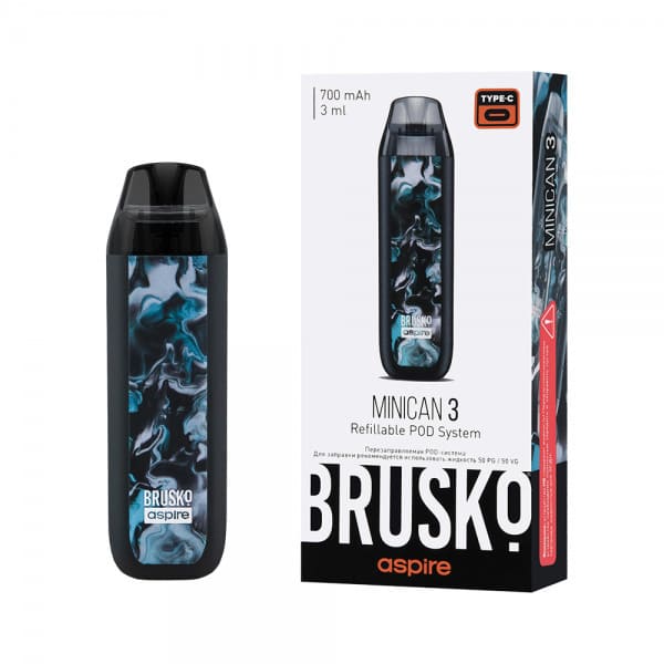 Brusko Minican 3 Pod 700mAh (Черно-бирюзовый Флюид) Brusko Minican 3 Pod 700mAh (Черно-бирюзовый Флюид)