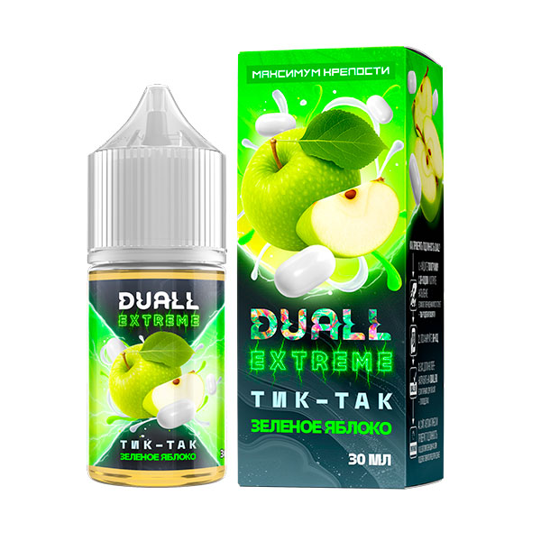 Жидкость DUALL EXTREME Salt - Тик-Так Зелёное Яблоко 30мл (Hard) Жидкость DUALL EXTREME Salt - Тик-Так Зелёное Яблоко 30мл (Hard)