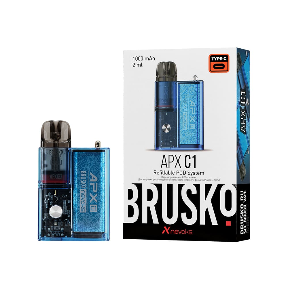 Brusko APX С1 Pod 1000mAh - Summer Waves (Лазурная волна) Brusko APX С1 Pod 1000mAh - Summer Waves (Лазурная волна)