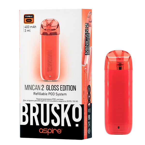 Brusko Minican 2 Gloss Edition 400mAh (Красный) Brusko Minican 2 Gloss Edition 400mAh (Красный)