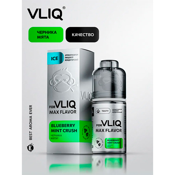 Ароматизатор VLIQ Q MAX Flavor ICE 13мл - Черника Мята Ароматизатор VLIQ Q MAX Flavor ICE 13мл - Черника Мята