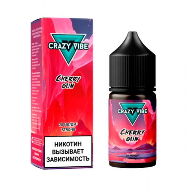 Жидкость Crazy Vibe Salt - Вишневая жвачка 30мл (20mg) Жидкость Crazy Vibe Salt - Вишневая жвачка 30мл (20mg)